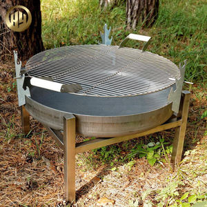 All'ingrosso originale colore metallo sollevato riscaldatore rotondo legna da ardere fuoco pozzo con accendini barbecue in acciaio Corten resistente - Product Image 5