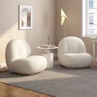 Fauteuil d'appoint pivotant moderne et confortable en tissu Sherpa Teddy Lambswool pour salon, chambre, bar - Vente en gros pour hôtels - Garantie 3 ans