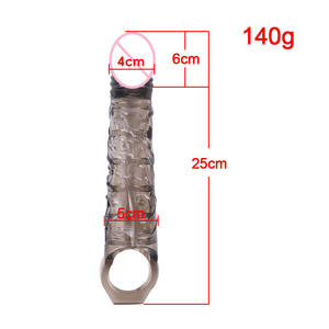 Premium Kristall-Penishülle - Extra Großer Gerippter Dildo-Kondom mit Noppen, Männliche Verlängerung Sextoy für Erwachsene zur Orgasmus-Stimulation, Großpackung - Product Image 6