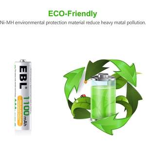 Pour EBL Lot de 8 piles AAA rechargeables haute capacité 1100mAh avec chargeur LCD individuel Chargeur de piles rechargeables AA/AAA - Product Image 3