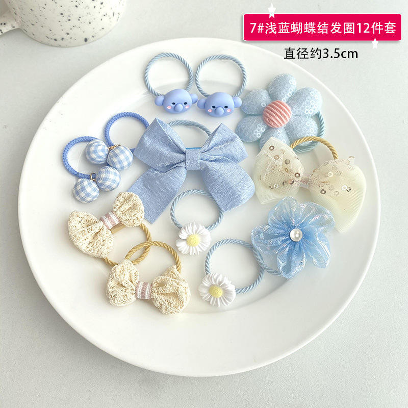 2 blue hair ropes 12 - piece set