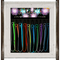 Cravate Classique Lumineuse LED en Polyester pour Hommes, Accessoire de Fête d'Halloween, Néon Luminescent Clignotant dans l'Obscurité, Accessoires de Carnaval FineGreen