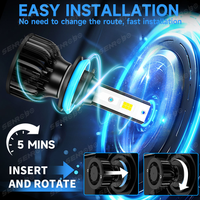 Ampoules LED de voiture S7-3570 haute puissance 4600 LM, éclairage LED auto H7, éclairage par ventilateur H1 H11 Hb3 9005, phares H4