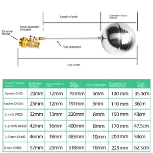 Nouveau flotteur Mc en acier inoxydable |   Contrôle automatique du niveau d'eau pour réservoir, tour et seau - Product Image 5