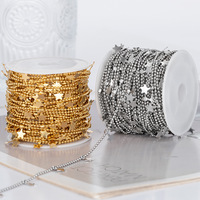 Chaînes en acier inoxydable à maillons pentagramme pour colliers et bracelets DIY, accessoires plaqués sous vide, vente en gros, tendance