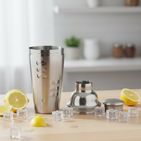 LIXING Shaker à cocktails 6 pièces en acier inoxydable 750 ml – Mélangeur de bar Cobbler compatible lave-vaisselle pour Martini, Margarita – Indispensable pour bar à domicile