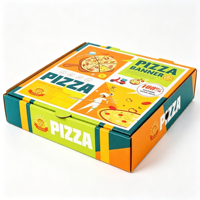 Boîte à pizza en carton ondulé colorée personnalisée, emballage alimentaire jetable en papier pour la livraison de pizzas pour restaurant