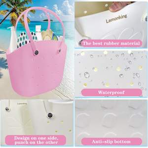 กระเป๋ายางชายหาดขนาดใหญ่กันน้ำน้ำหนักเบาซักได้ทนทานกระเป๋าโท้ทผู้หญิงยางสำหรับสระว่ายน้ำชายหาดยิม - Product Image 3