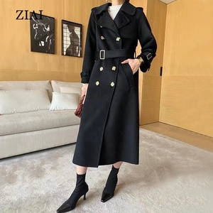 <span class=keywords><strong>Cappotto</strong></span> <span class=keywords><strong>lungo</strong></span> invernale 100% in lana <span class=keywords><strong>cammello</strong></span> doppiopetto caldo e classico da donna in lana impermeabile impermeabile <span class=keywords><strong>cappotto</strong></span> in lana nera - Product Image 6
