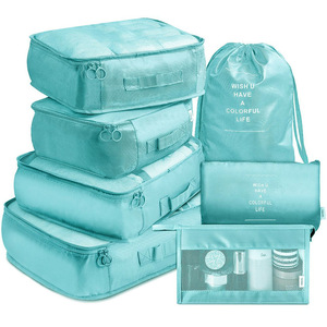 Ensemble de 7 sacs de rangement de voyage pliables carrés personnalisés, résistants à l'eau et de grande capacité - Product Image 4