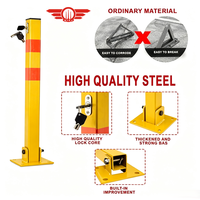 Barrière de stationnement métallique verrouillable et pliable pour allée, poteau de stationnement pliant pour voiture