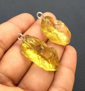 ขายส่งชุด2ชิ้น92.5จี้เงินสเตอร์ลิงชุบทองด้วยอัญมณีควอตซ์เลมอนธรรมชาติของขวัญน่ารักสำหรับผู้หญิง - Product Image 3