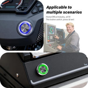 Interrupteur à bouton-poussoir avec anneau LED bleu, version offrant une esthétique moderne pour les interfaces d'équipements et de machines - Product Image 5