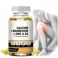 Capsules d'huile OEM Ca Mg Zn Vitamine D3 4000 50000 100000 UI – Complément articulaire et immunitaire pour le calcium osseux, le magnésium et le zinc