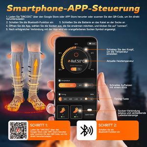 Calzini Riscaldanti in Puro Cotone per Uomo e <span class=keywords><strong>Donna</strong></span>, Controllo Remoto Wireless, Ricaricabili, 4000mAh, 3 Livelli di Calore, Accessorio per Sport Invernali - Product Image 4