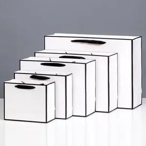 Роскошный упаковочный бумажный пакет для покупок с логотипом ювелирных изделий на заказ, Подарочный картонный бумажный пакет
