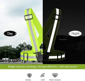 <span class=keywords><strong>Gilet</strong></span> réfléchissant pour la course à pied, lot de 2 gilets de sécurité haute visibilité pour le cyclisme, le jogging, la course à pied, la marche, réglables pour hommes, femmes et enfants - Product Image 4