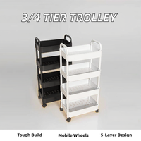 Étagère de rangement perforée, chariot de rangement multifonction en métal/plastique pour cuisine, salle de bain, bureau