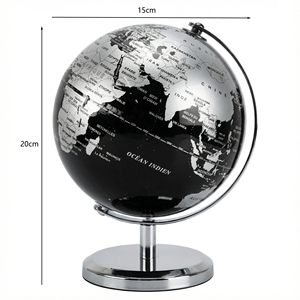 Globe terrestre décoratif de 6 pouces en métal et plastique, avec blocs de couleur, rotatif, pour <span class=keywords><strong>la</strong></span> maison/le bureau, décoration de bureau, cadeau en gros - Product Image 4