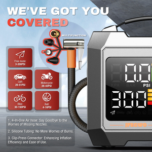Fashionable Grey Car Air Pump Portable Digital Air Pump With Electric <strong>Screen</strong> Wireless and Multi-Function Power 1000Mah - Product Image 5