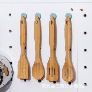 ชุดตะหลิวไม้ไผ่ 4 ชิ้น อุปกรณ์ครัวน้ำหนักเบาสำหรับผัดและเสิร์ฟซุป - Product Image 1