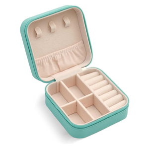 Boîte à bijoux de voyage en cuir PU multifonctionnelle, portable, multicolore, avec logo personnalisable, vente chaude, rangement exquis pour bijoux - Product Image 1