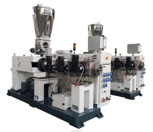 Top quality but cheap price lower cost of parallel conic twin double screw extruder for PVC cable injection pellets soft pellets