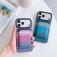 Étui de téléphone magnétique puissant à texture colorée pour iPhone 15 14 13 12 18 17 16 Pro Max avec porte-cartes détachable en cuir PU