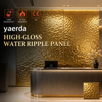 Panel de Textura Ondulada Premium WPC PMMA para Vestíbulo de Hotel, Acabado Espejo 8K, Impermeable