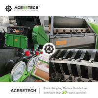 ACERETECH 200-800kg/jam Penghancur Botol PET Profil Plastik Limbah dengan Mesin Gear untuk Kontrol PLC Penggilingan Plastik Presisi Tinggi