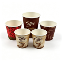 Gobelets en papier jetables à paroi simple, revêtement PE, plusieurs couleurs, prix de gros, avec logo personnalisé imprimé pour le café