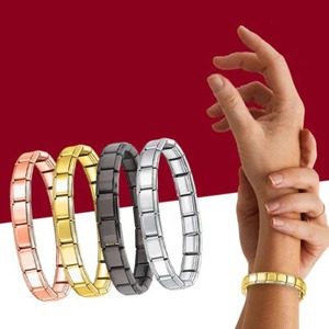 Stainless Steel Italian Modular <b>Bracelet</b> Heart And Star Pattern Unisex Fashion Charm <b>Bracelet</b> Gift Jewelry - Product Image 2