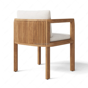 Sillón <span class=keywords><strong>de</strong></span> Comedor <span class=keywords><strong>de</strong></span> Teca <span class=keywords><strong>de</strong></span> Lujo, Contemporáneo y Duradero, Marca FERLY, Asiento Tejido para Patio Exterior, <span class=keywords><strong>Muebles</strong></span> <span class=keywords><strong>de</strong></span> Jardín Cómodos - Product Image 5