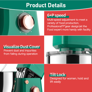 高容量7L 8L 10LボウルMixinigミキサー機械ブレンダー電気フードミキサー5イン1スタンドミキサー - Product Image 5