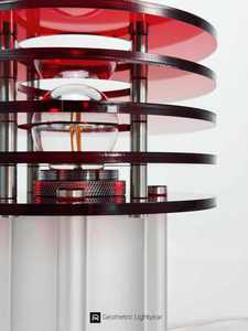 Lampe de bureau LED en verre rouge avec commande tactile, alimentation secteur, lampe de table moderne pour chambre et hôtel - Product Image 6