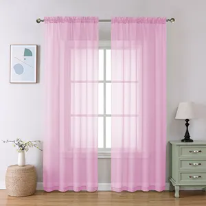 OWENIE 2 peças cortinas voile transparente tecido transparente para janelas, preço barato e venda imperdível