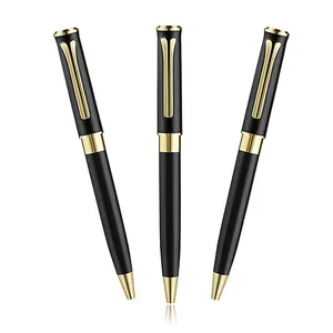 2023 new gift promotional ball pen wholesale black penne metal slogan twist personslised business pen