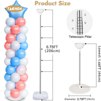 Support de colonne de ballons réglable Yachen pour décoration de fête de mariage, de 1,5 à 6,75 pieds, support de fond en métal, kit de support de ballons