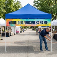 Bannière de tente personnalisée avec logo, enseigne de devanture sur mesure pour événements, salons professionnels et foires artisanales