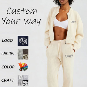 Cardigan court zippé en maille côtelée <span class=keywords><strong>rose</strong></span> pâle pour <span class=keywords><strong>femme</strong></span> avec logo brodé, idéal pour l'automne et l'hiver - Product Image 4