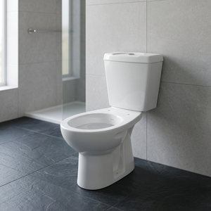 Inodoro de Cerámica de Dos Piezas de Lujo, con Certificación CUPC, Sifón en S, Descarga Doble, Montaje en el Suelo - Product Image 1