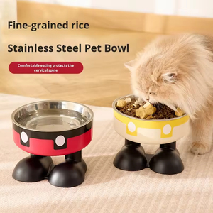 Wholesale 2025 Fine Era Factory Price Large Capacity Stainless Steel Dog <b>Cat</b> Bowl Anti-Knock Neck Protection Pet Bowls <b>Feeders</b> - Product Image 1