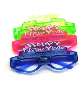 LED Glasses Light up Eyeglasses Happy New Year Glowing Glasses Frame for Flashing Christmas Holiday Celebration Party Decor