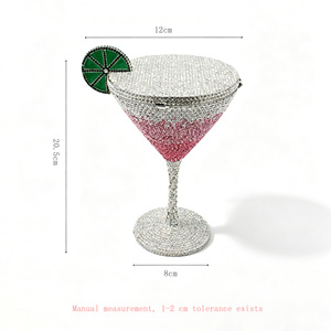 Borsa Clutch da Sera a Forma di Bicchiere da Cocktail con Strass, Guscio Rigido, per <span class=keywords><strong>Donna</strong></span>, Ideale per Matrimoni, Banchetti e Feste - Vendita all'Ingrosso - Product Image 5