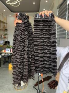 Extensions de cheveux naturels à tisser, origine Vietnam, 100g par paquet, prix de gros, bouclées - Product Image 2