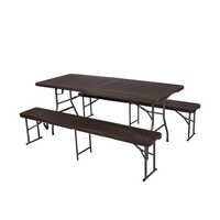 Bureau en plastique pliable avec chaise, simple, en rotin, offre spéciale