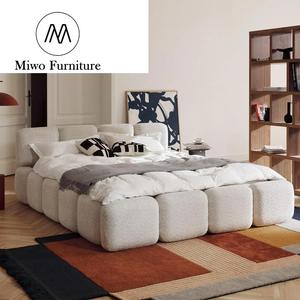 Struttura <span class=keywords><strong>Letto</strong></span> dal Design Moderno per Camera da <span class=keywords><strong>Letto</strong></span> in Tessuto Teddy Bouclé Bianco Colore Modificabile <span class=keywords><strong>Letto</strong></span> Imbottito King Size <span class=keywords><strong>Matrimoniale</strong></span> per Hotel - Product Image 3