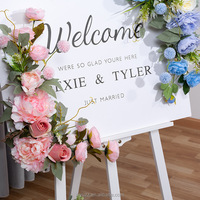 Nouvelle Collection 2026 : Guirlande de fleurs artificielles personnalisées roses violettes pour panneau de bienvenue, chemin de table et décoration intérieure pour allée de mariage