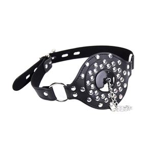 Ограничительные ремни для БДСМ-игр, уздечка для рта с накладкой, черный/синий, Yamamoto - Product Image 2