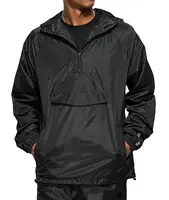 Jaket Penahan Angin Pria, Jaket Windbreaker dengan Logo Kustom Kualitas Tinggi, Jaket Setengah Ritsleting